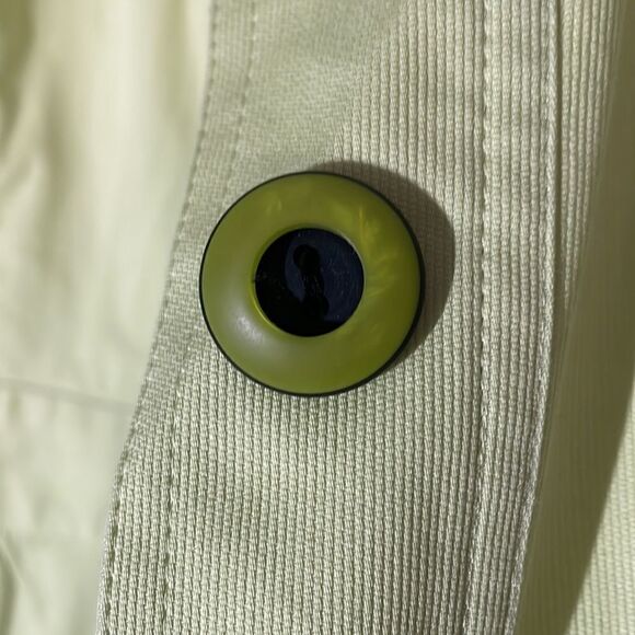 Christopher & Banks Lg Stretch Suit Jacket Funky Buttons 3/4 Sleeve Celery - Picture 3 of 5